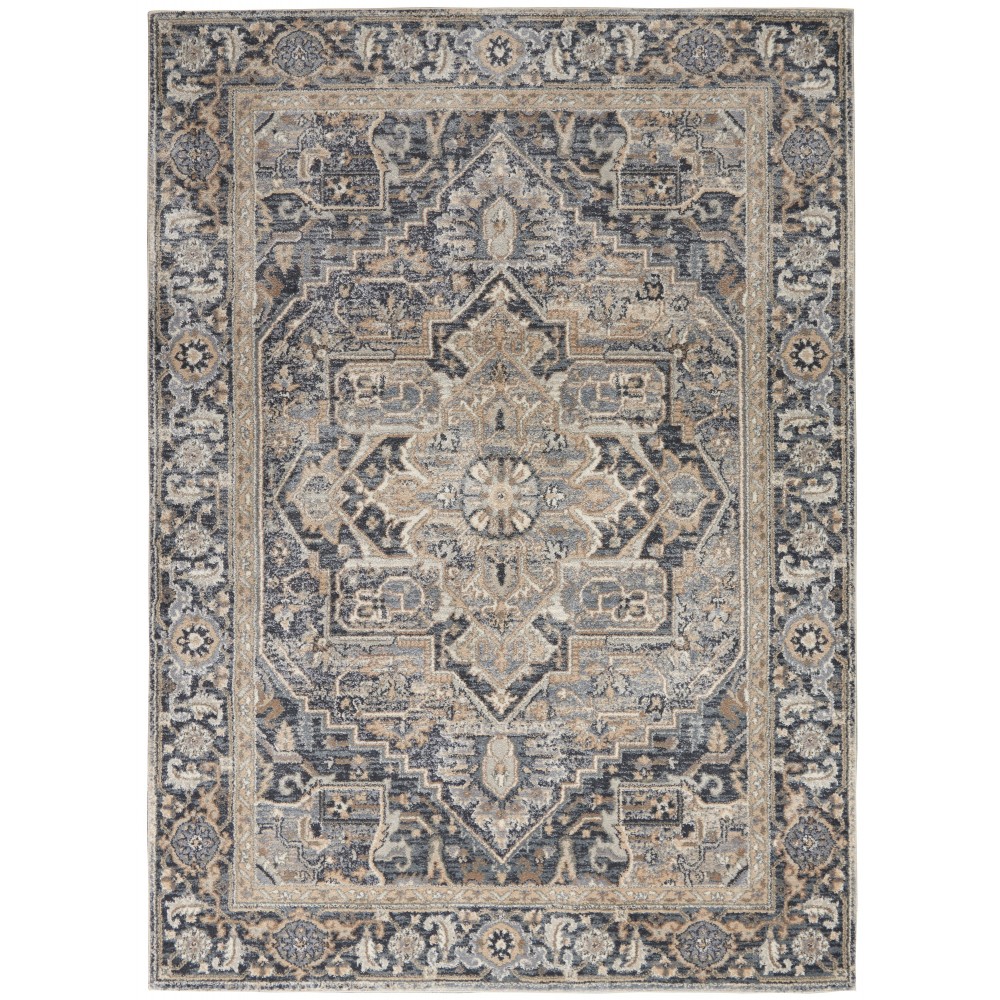 Kathy Ireland Home Moroccan Celebration KI381 Area Rug, Navy, 5'3" x 7'3"