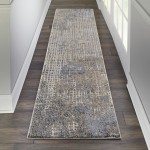 Kathy Ireland Home Runner Rug, Ivory/Grey, 2'2" x 7'6"