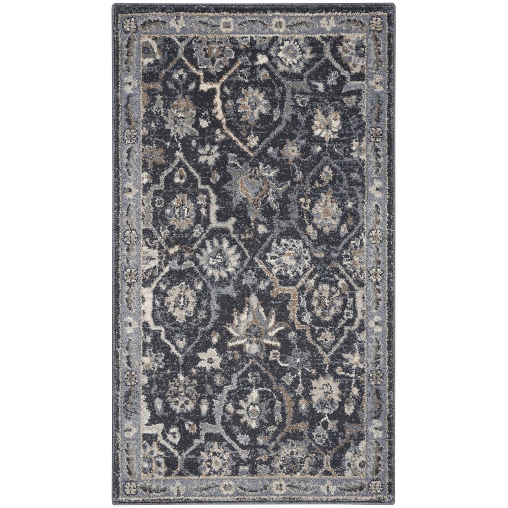 Kathy Ireland Home Moroccan Celebration KI385 Area Rug, Navy, 2'2" x 3'9"