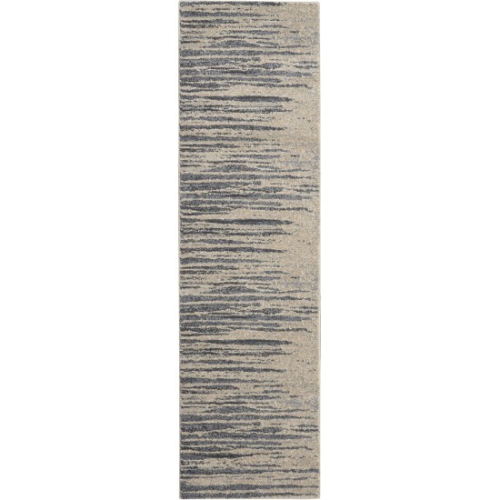 Kathy Ireland Home KI387 Runner Rug, Blue/Beige, 2'2" x 7'6"