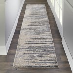 Kathy Ireland Home KI387 Runner Rug, Blue/Beige, 2'2" x 7'6"