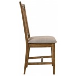 ACME Wallace II Side Chair (Set-2), Tan Linen & Weathered Oak (2Pc/1Ctn)