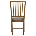 ACME Wallace II Side Chair (Set-2), Tan Linen & Weathered Oak (2Pc/1Ctn)