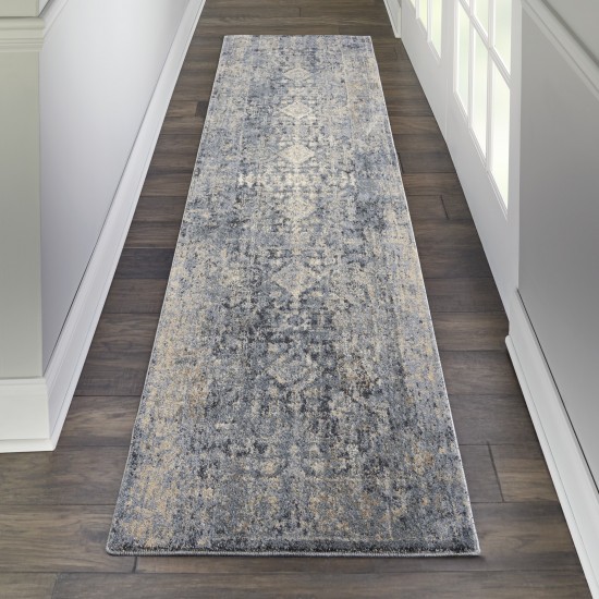 Kathy Ireland Moroccan Celebration KI3M1 Runner Rug, Slate, 2'2" x 7'6"