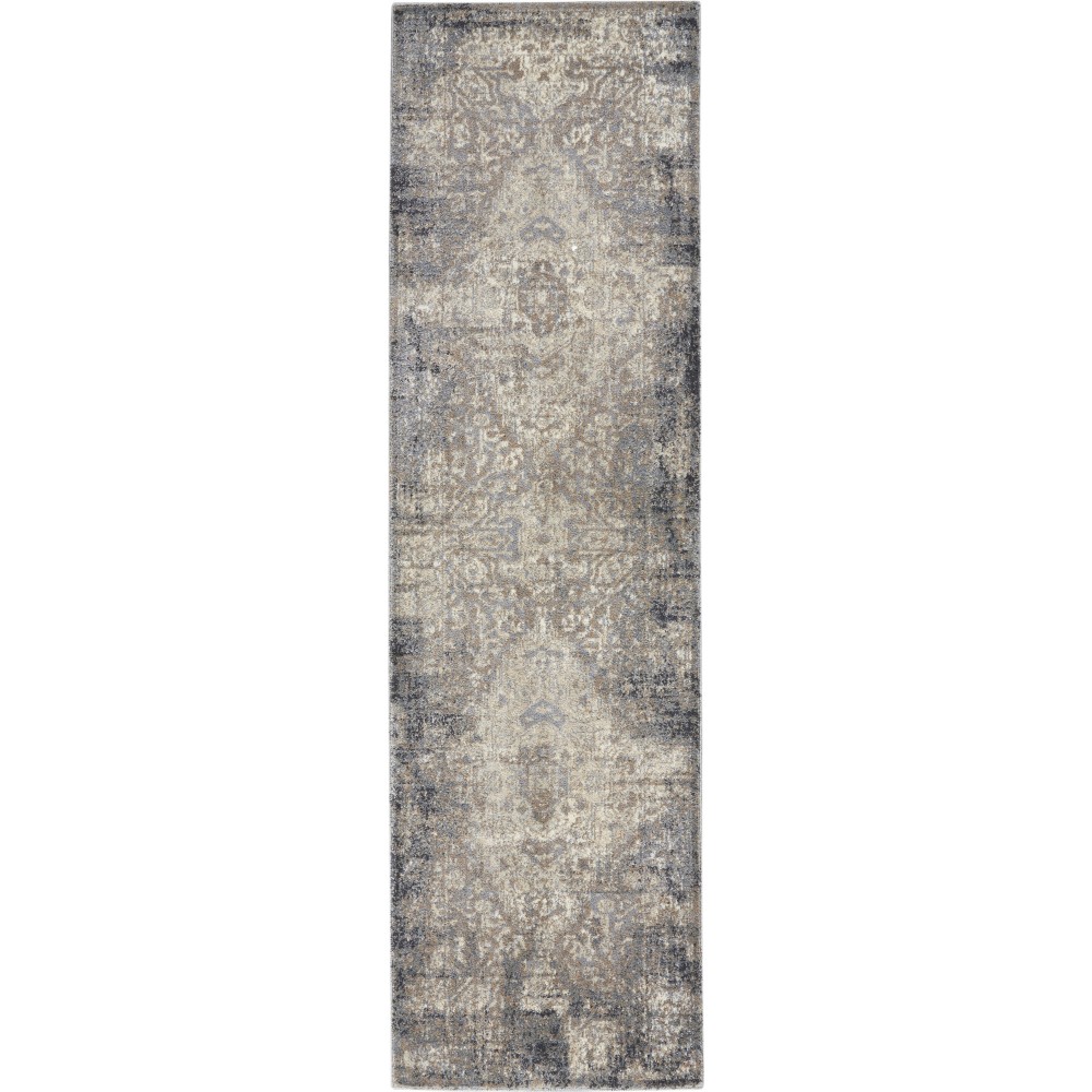 Kathy Ireland Moroccan Celebration KI3M2 Runner Rug, Grey/Slate, 2'2" x 7'6"