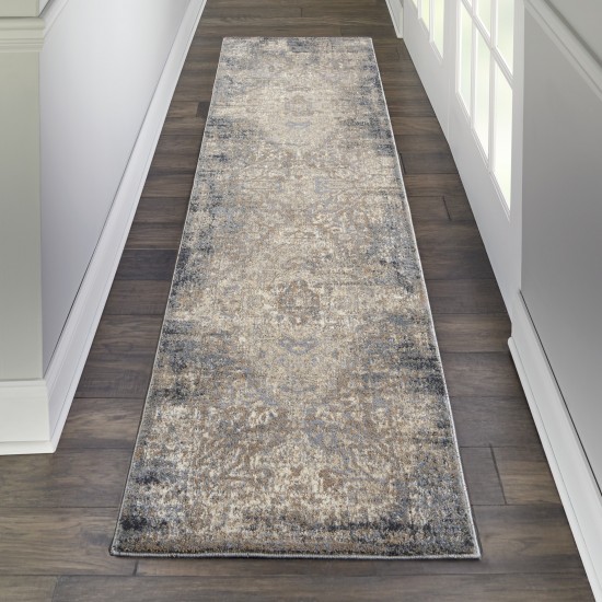 Kathy Ireland Moroccan Celebration KI3M2 Runner Rug, Grey/Slate, 2'2" x 7'6"