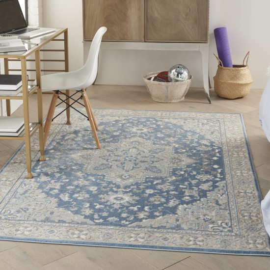 Kathy Ireland Grand Villa KI80 Area Rug, Blue, 5'3" x 7'3"