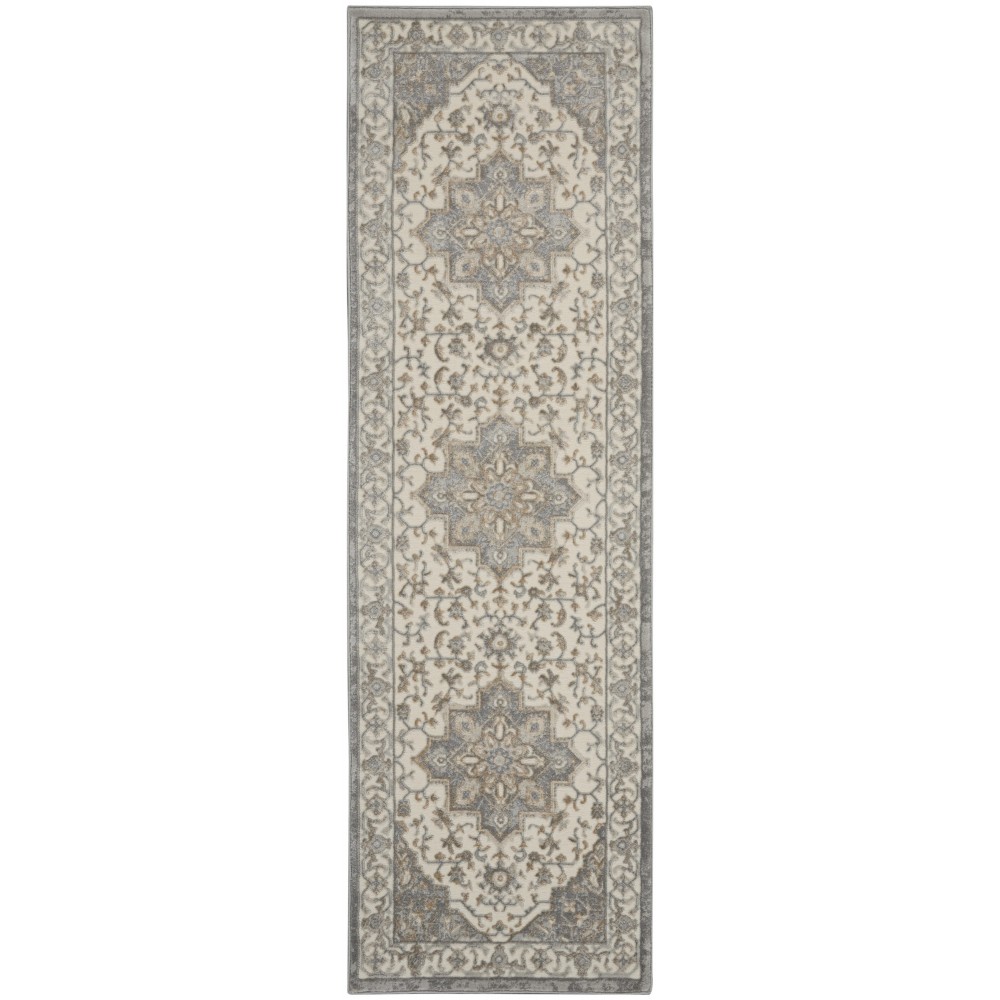 Kathy Ireland Grand Villa KI80 Runner Rug, Light Grey, 2'3" x 7'3"