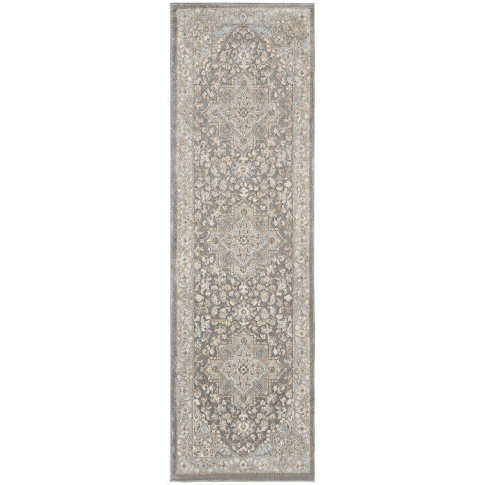 Kathy Ireland Grand Villa KI80 Runner Rug, Silver/Grey, 2'3" x 7'3"