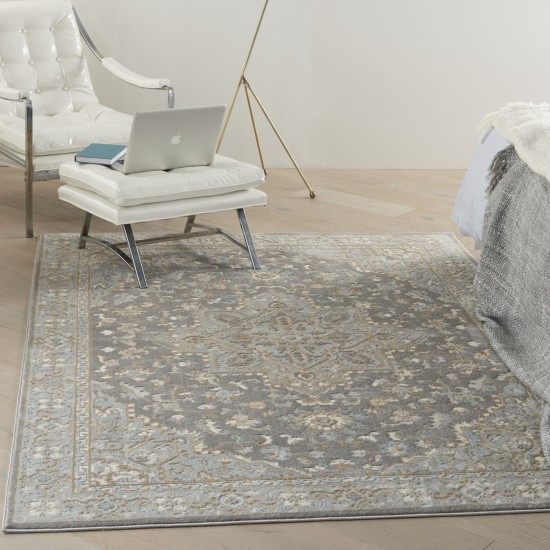 Kathy Ireland Grand Villa KI80 Area Rug, Silver/Grey, 5'3" x 7'3"