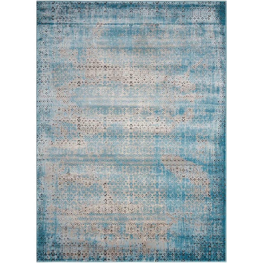 Nourison Karma KRM01 Area Rug, Blue, 9'3" x 12'9"