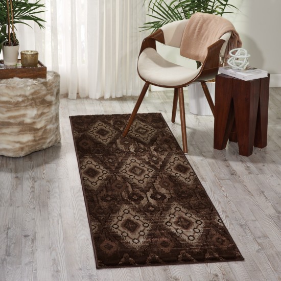 Nourison Karma KRM02 Runner Rug, Chocolate, 2'2" x 7'6"