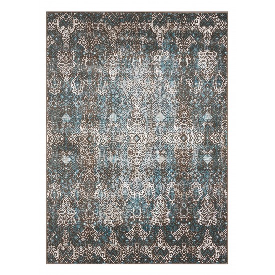 Nourison Karma KRM04 Area Rug, Blue, 7'10" x 10'6"