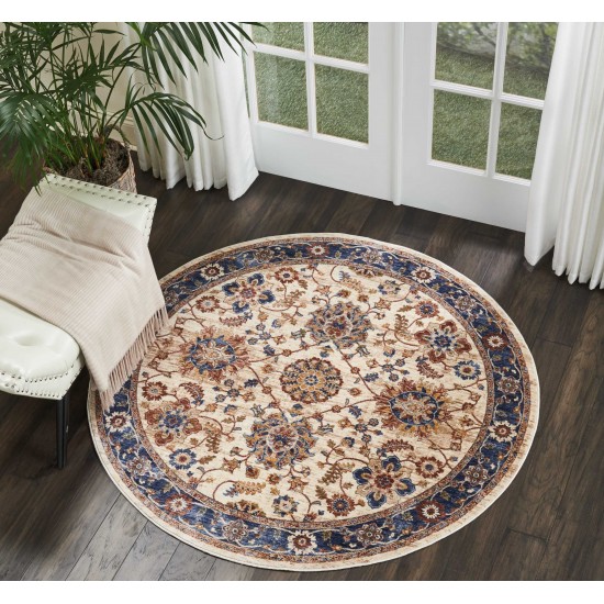 Nourison Lagos LAG04 Area Rug, Cream, 5' x Round