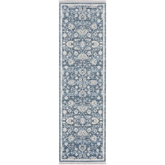 Nourison Lennox LEN01 Runner Rug, Blue/Ivory, 2'2" x 7'6"