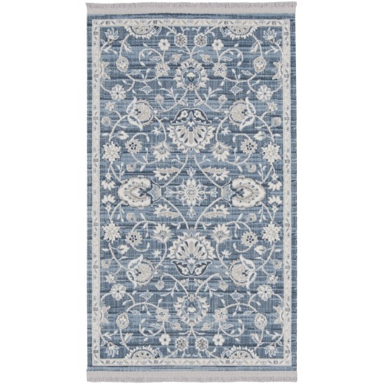 Nourison Lennox LEN01 Area Rug, Blue/Ivory, 2'3" x 3'9"