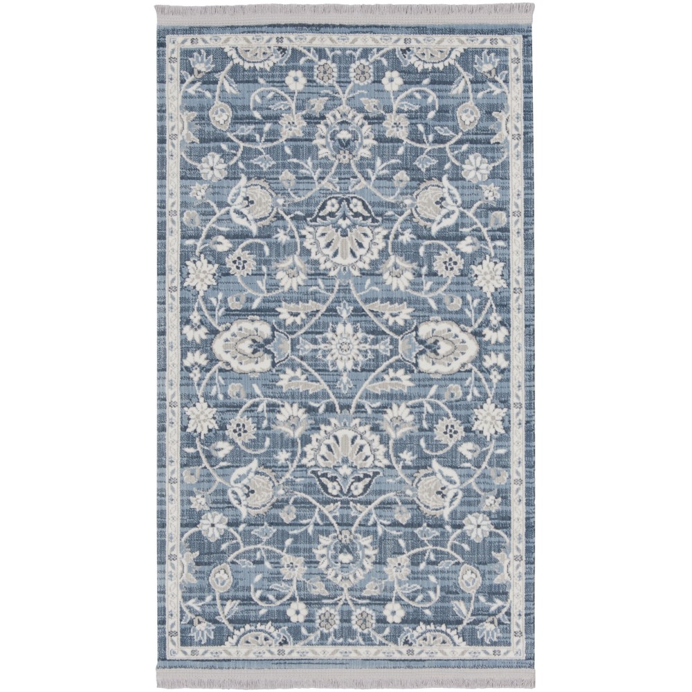 Nourison Lennox LEN01 Area Rug, Blue/Ivory, 2'3" x 3'9" Nourison Lennox LEN01 Area Rug, Blue/Ivory, 2'3" x 3'9"