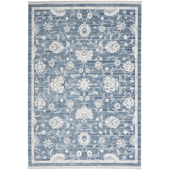 Nourison Lennox LEN01 Area Rug, Blue/Ivory, 4' x 6'