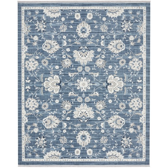 Nourison Lennox LEN01 Area Rug, Blue/Ivory, 7'10" x 9'10"