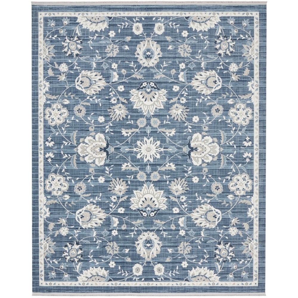 Nourison Lennox LEN01 Area Rug, Blue/Ivory, 7'10" x 9'10"