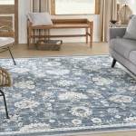 Nourison Lennox LEN01 Area Rug, Blue/Ivory, 7'10" x 9'10"