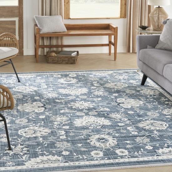 Nourison Lennox LEN01 Area Rug, Blue/Ivory, 7'10" x 9'10"