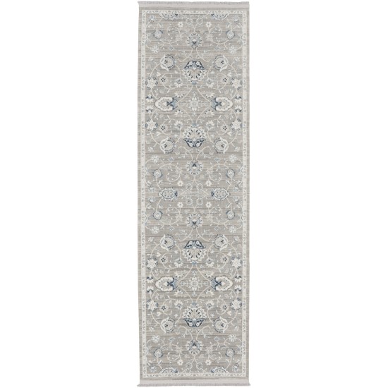 Nourison Lennox LEN01 Runner Rug, Grey/Ivory, 2'2" x 7'6"