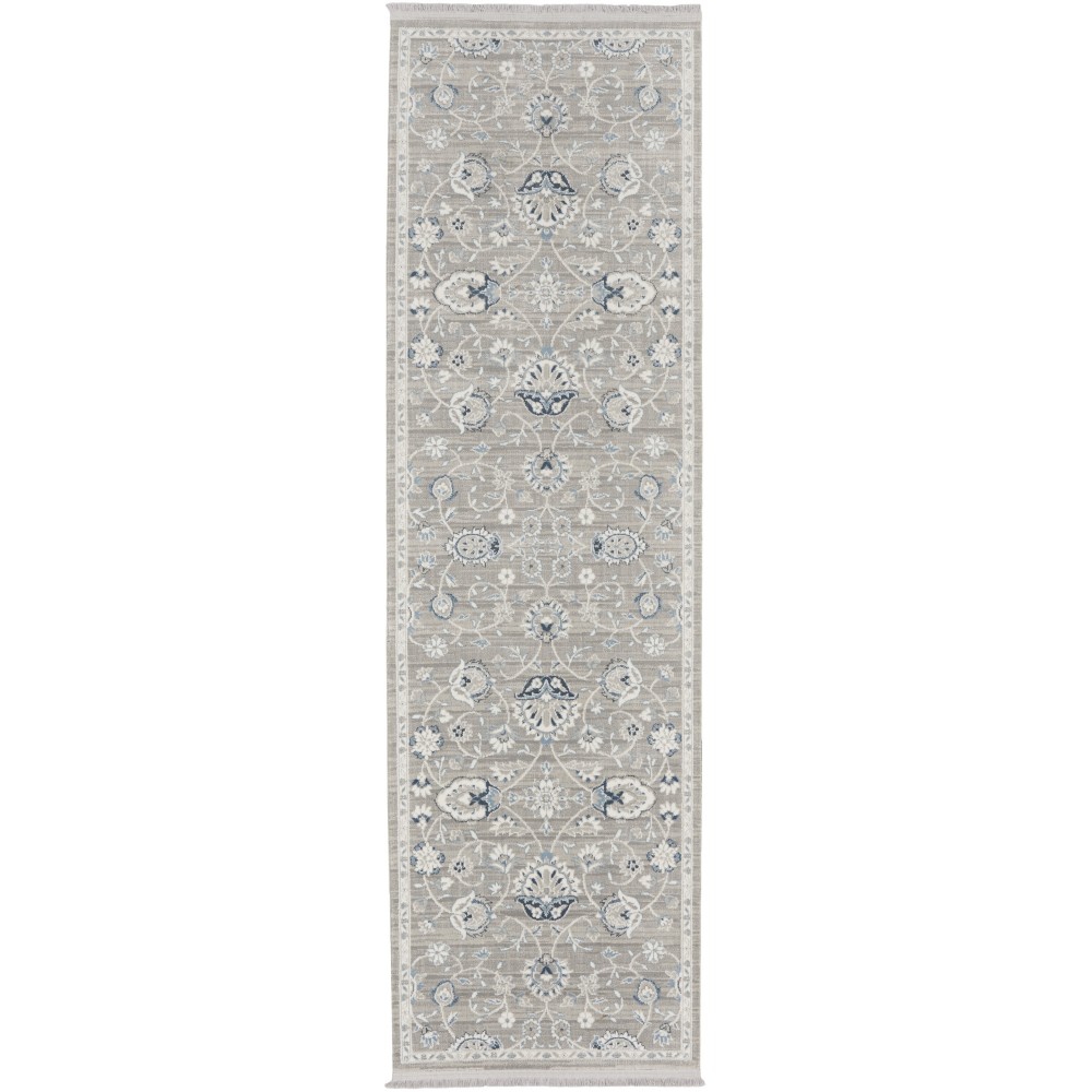 Nourison Lennox LEN01 Runner Rug, Grey/Ivory, 2'2" x 7'6"