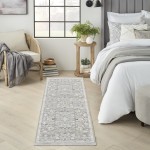 Nourison Lennox LEN01 Runner Rug, Grey/Ivory, 2'2" x 7'6"