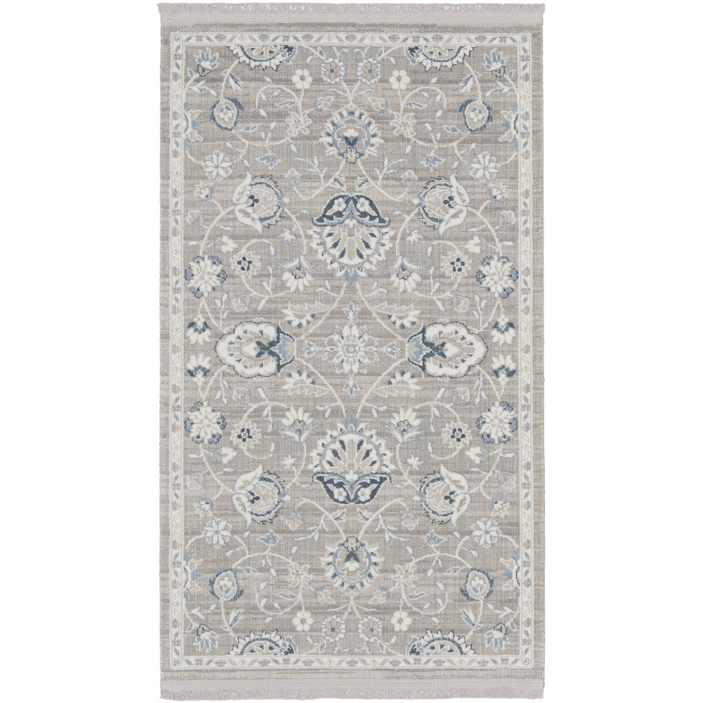 Nourison Lennox LEN01 Area Rug, Grey/Ivory, 2'3" x 3'9"