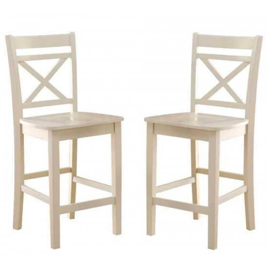 ACME Tartys Counter Height Chair (Set-2), Cream