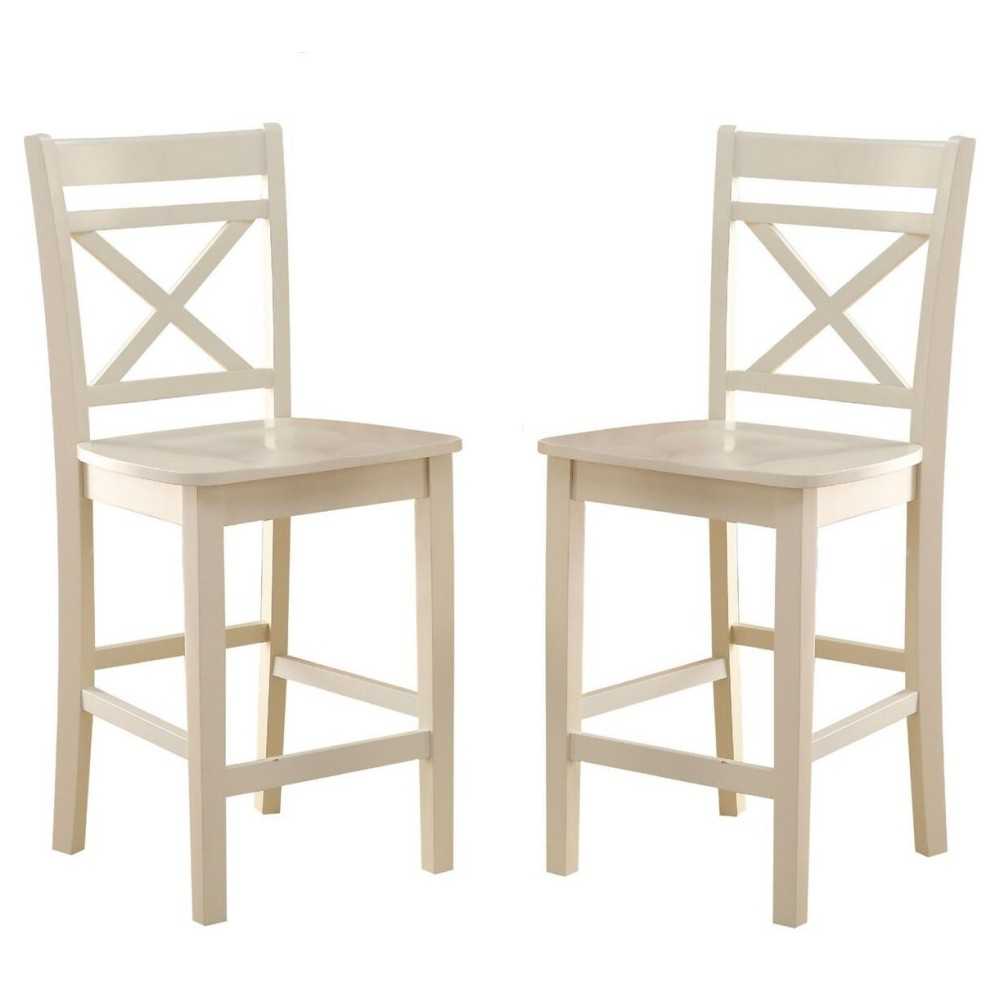 ACME Tartys Counter Height Chair (Set-2), Cream