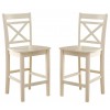 ACME Tartys Counter Height Chair (Set-2), Cream