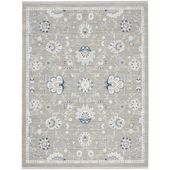 Nourison Lennox LEN01 Area Rug, Grey/Ivory, 7'10" x 9'10"