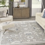 Nourison Lennox LEN01 Area Rug, Grey/Ivory, 9' x 12'