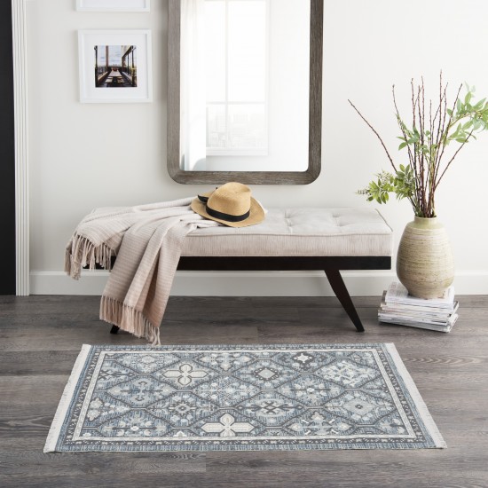 Nourison Lennox LEN02 Area Rug, Blue/Grey, 2'3" x 3'9"