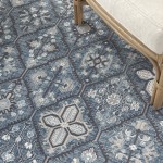 Nourison Lennox LEN02 Area Rug, Blue/Grey, 4' x 6'