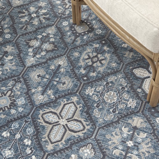 Nourison Lennox LEN02 Area Rug, Blue/Grey, 4' x 6'