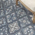 Nourison Lennox LEN02 Area Rug, Blue/Grey, 5'3" x 7'3"