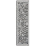 Nourison Lennox LEN02 Runner Rug, Charcoal/Ivory/Blue, 2'2" x 7'6"