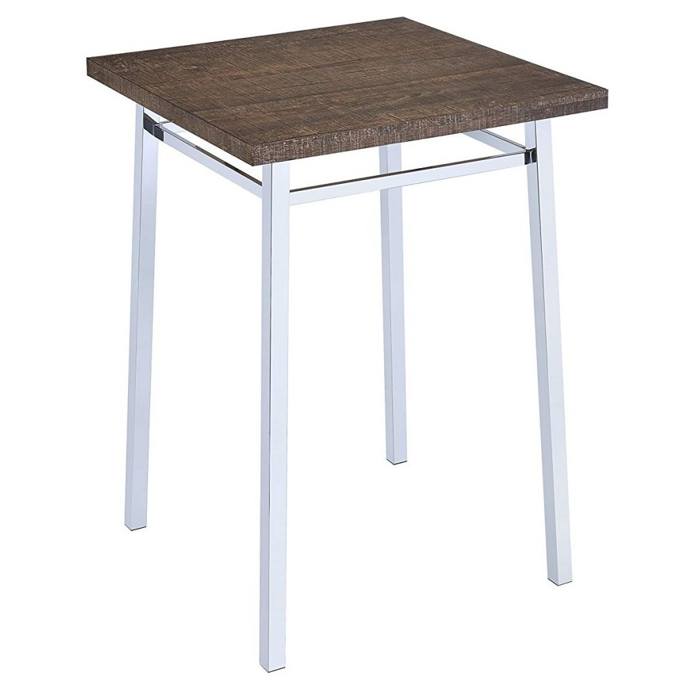 ACME Nadie Bar Table, Oak & Chrome