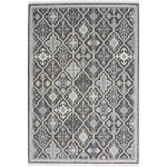 Nourison Lennox LEN02 Area Rug, Charcoal/Ivory/Blue, 5'3" x 7'3"