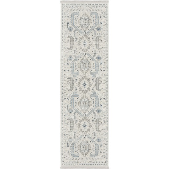 Nourison Lennox LEN03 Runner Rug, Ivory/Grey, 2'2" x 7'6"