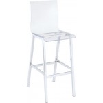 ACME Nadie Bar Chair (Set-2), Clear Acrylic & Chrome