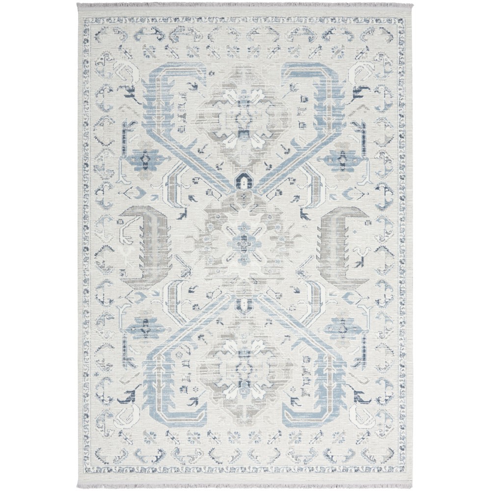 Nourison Lennox LEN03 Area Rug, Ivory/Grey, 4' x 6'