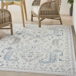 Nourison Lennox LEN03 Area Rug, Ivory/Grey, 4' x 6'