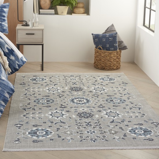 Nourison Lennox LEN04 Area Rug, Grey/Blue, 5'3" x 7'3"