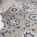 Nourison Lennox LEN04 Area Rug, Grey/Blue, 7'10" x 9'10"