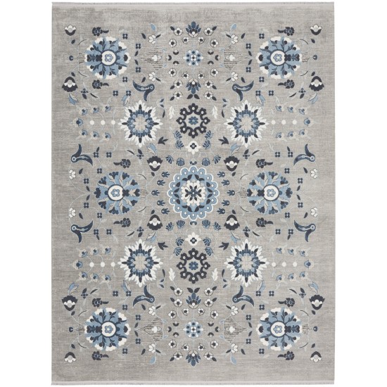 Nourison Lennox LEN04 Area Rug, Grey/Blue, 9' x 12'