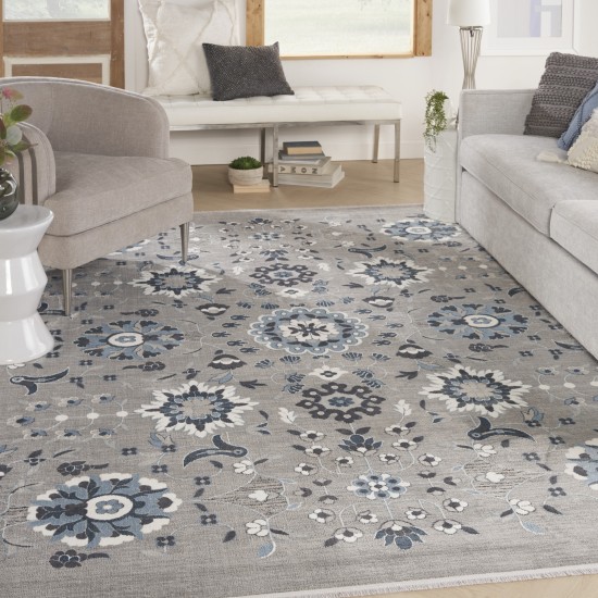 Nourison Lennox LEN04 Area Rug, Grey/Blue, 9' x 12'